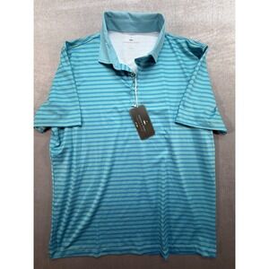 Grayson & Dunn‎ Golf Polo Shirt Mens Large Blue Striped Performance